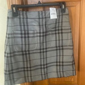 JCrew gray and black plaid mini skirt, size 00 New with Tags